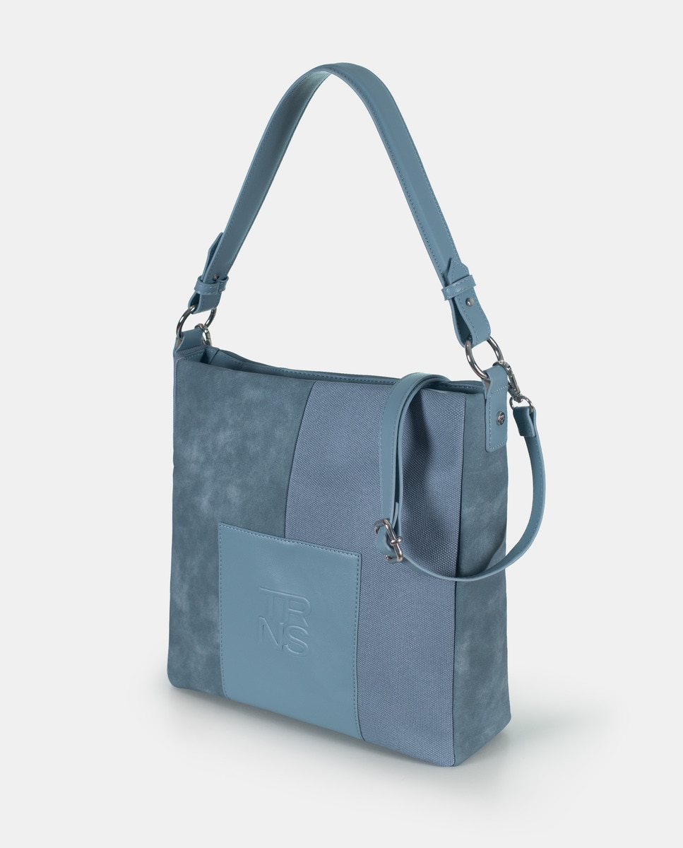 Mala Hobo com Alça de Tiracolo Amovível Azul-2