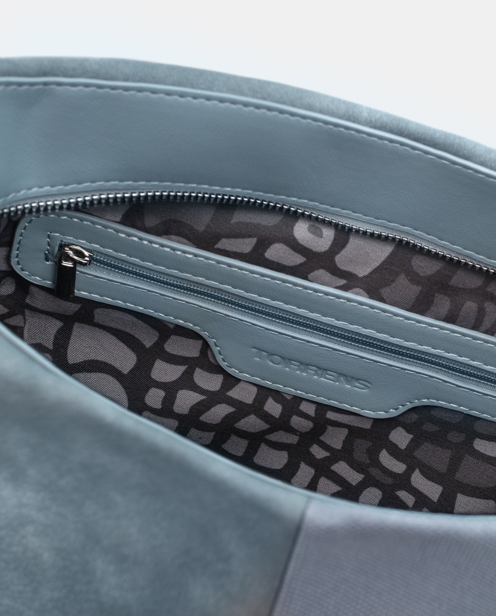 Mala Hobo com Alça de Tiracolo Amovível Azul-3