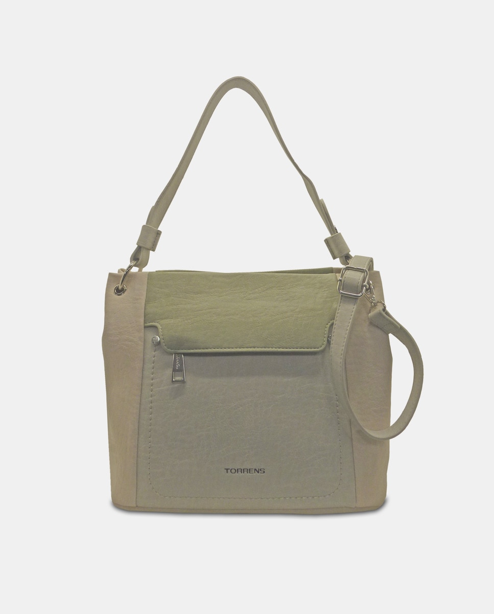 Mala Hobo com Alça de Tiracolo Amovível Verde-claro-1