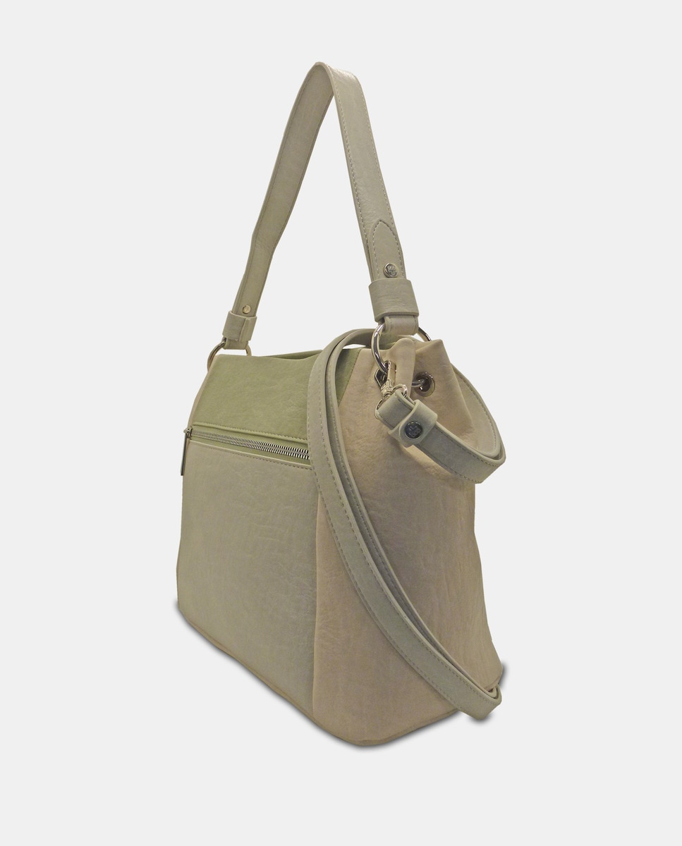 Mala Hobo com Alça de Tiracolo Amovível Verde-claro-2
