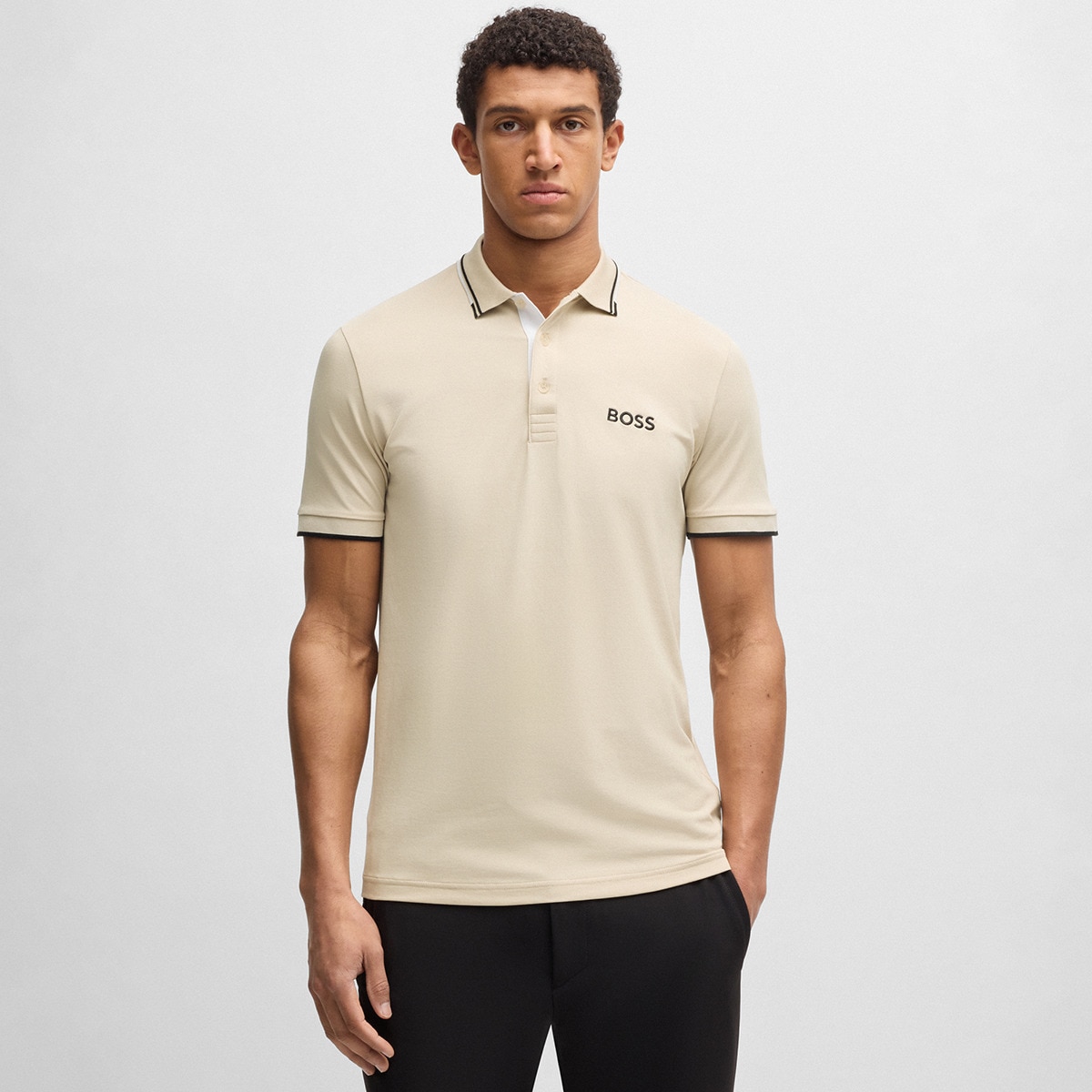Polo de Golf de Homem Paul Pro Bege-1