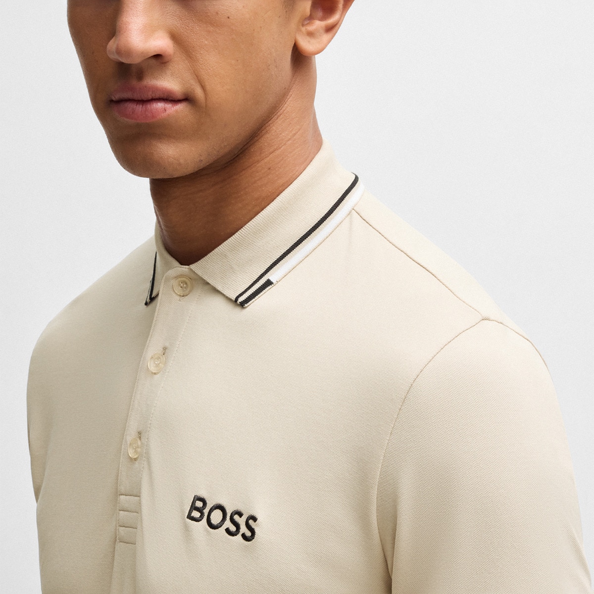 Polo de Golf de Homem Paul Pro Bege-3