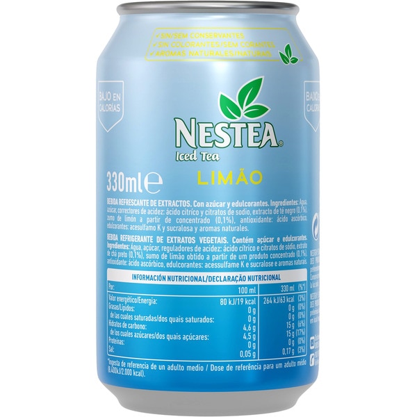 refresco de té al limón lata 33 cl