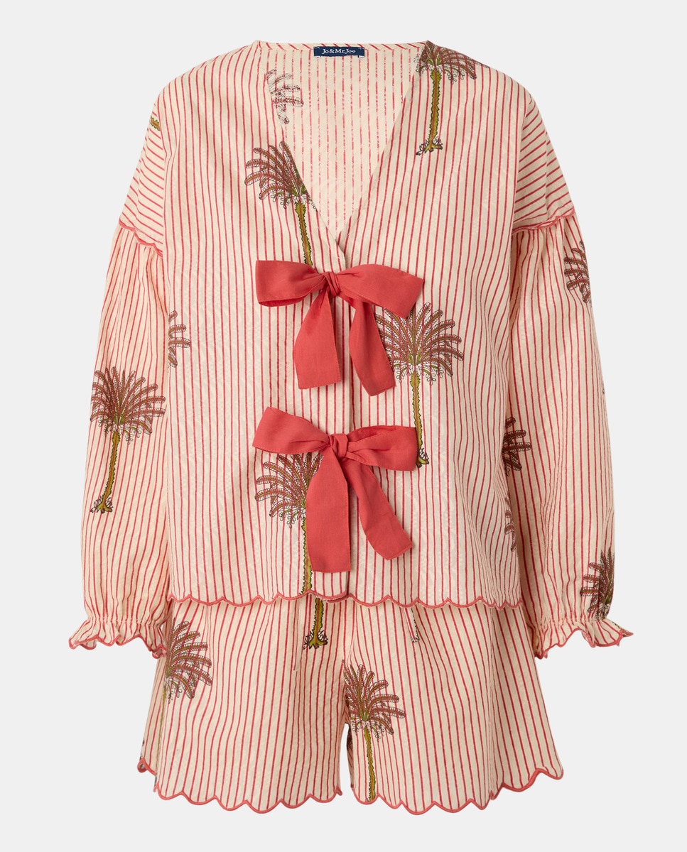 Conjunto de Praia com Detalhes de Laços 600 Vermelho-2