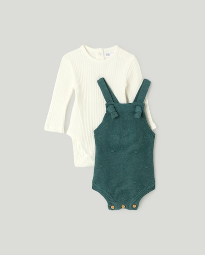 Imagen 0 de Conjunto peto tricot + body de bebé
