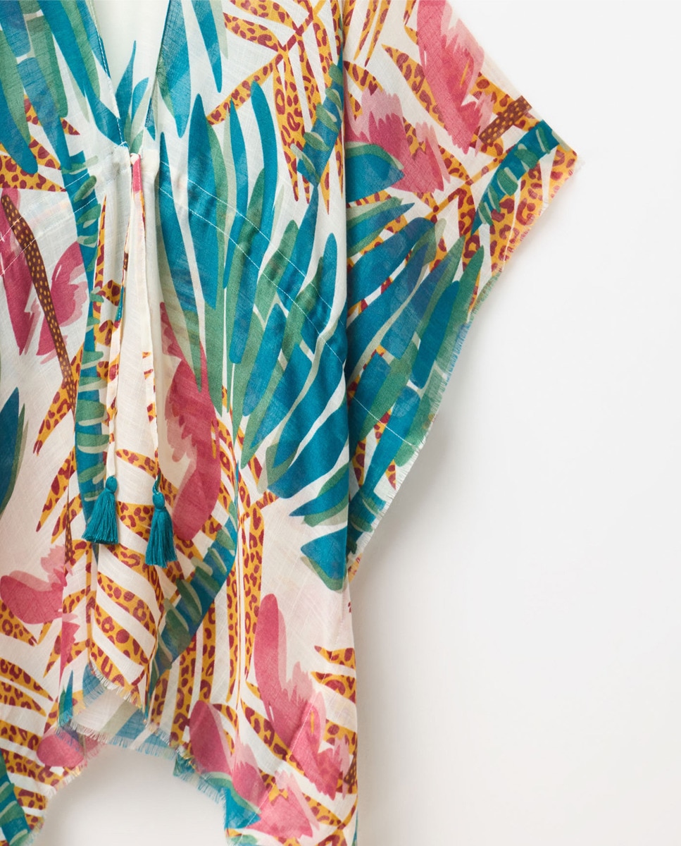 Kimono com Animal Print Tropical Multicolor-3