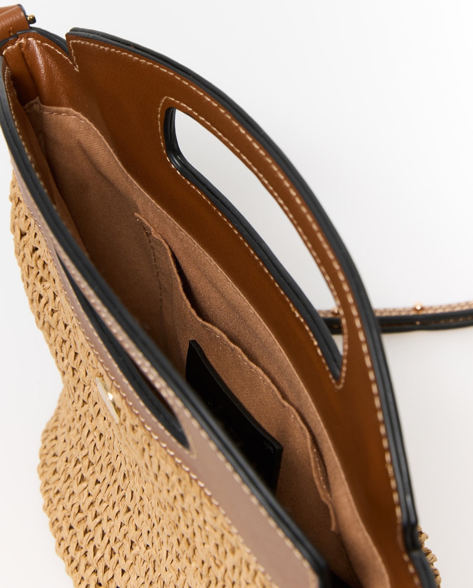 Mala Crossbody Rústica com Alça Cru-4
