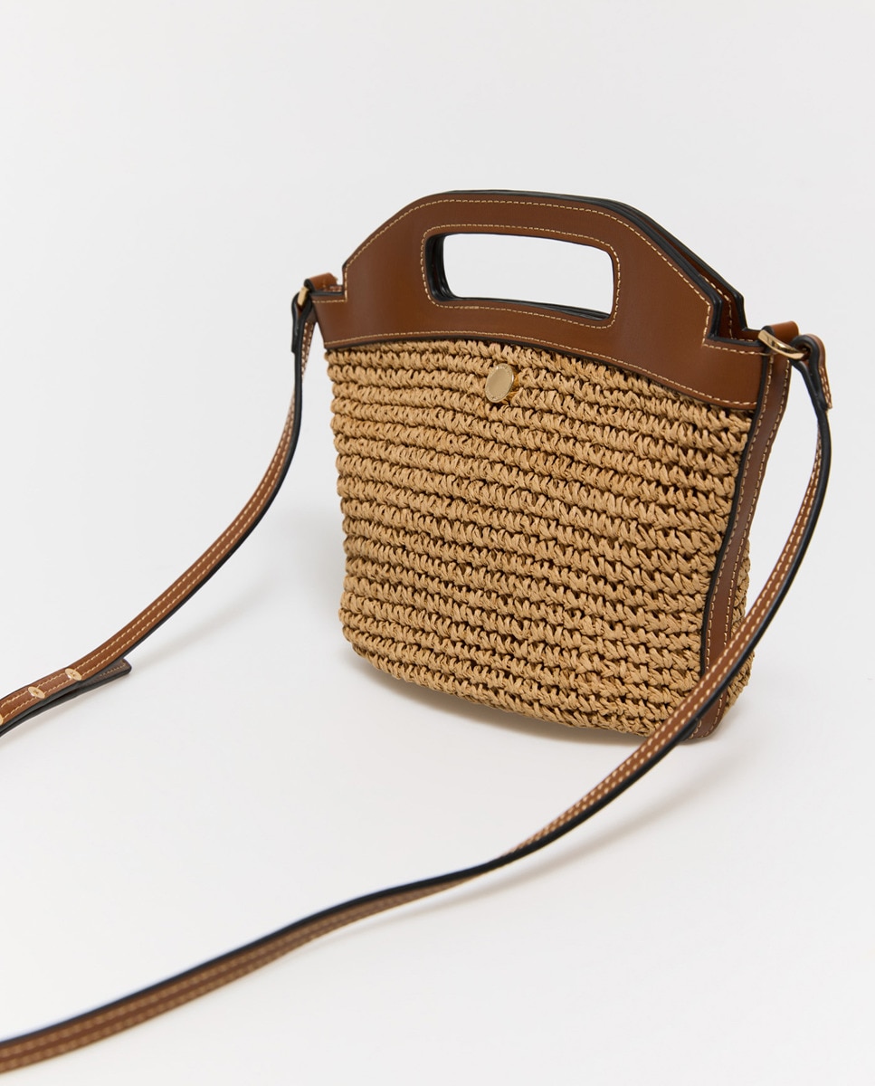 Mala Crossbody Rústica com Alça Cru-3