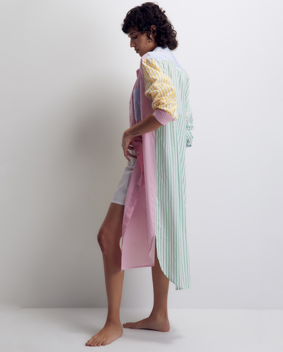 Camisa às riscas Multicolor-4