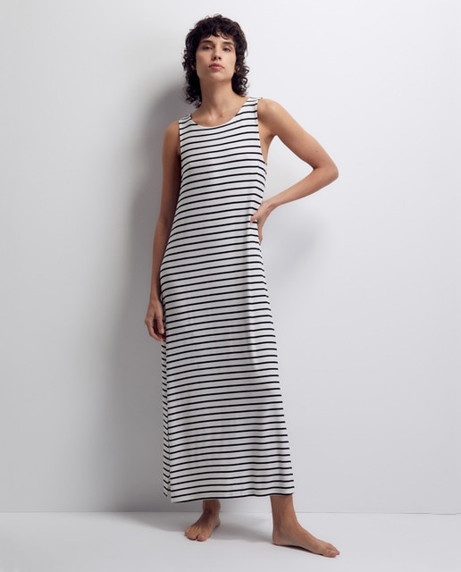 Imagem 0 de Vestido Canelado às Riscas