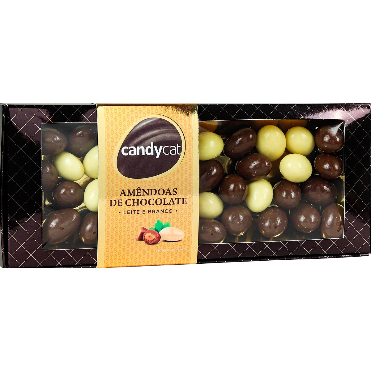 Amêndoas de Chocolate de Leite e Branco embalagem 150 g