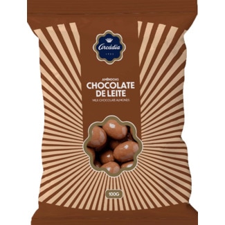 Amêndoas Cobertas de Chocolate de Leite embalagem 100 g - Arcádia