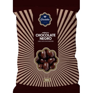 Amêndoas Cobertas de Chocolate Negro embalagem 100 g - Arcádia