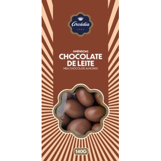 Amêndoas Cobertas de Chocolate de Leite caixa 140 g - Arcádia