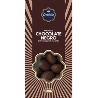 Amêndoas Cobertas de Chocolate Negro caixa 140 g - Arcádia