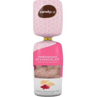 Amêndoas de Chocolate Iogurte com Flocos Rosa embalagem 150 g - Candycat
