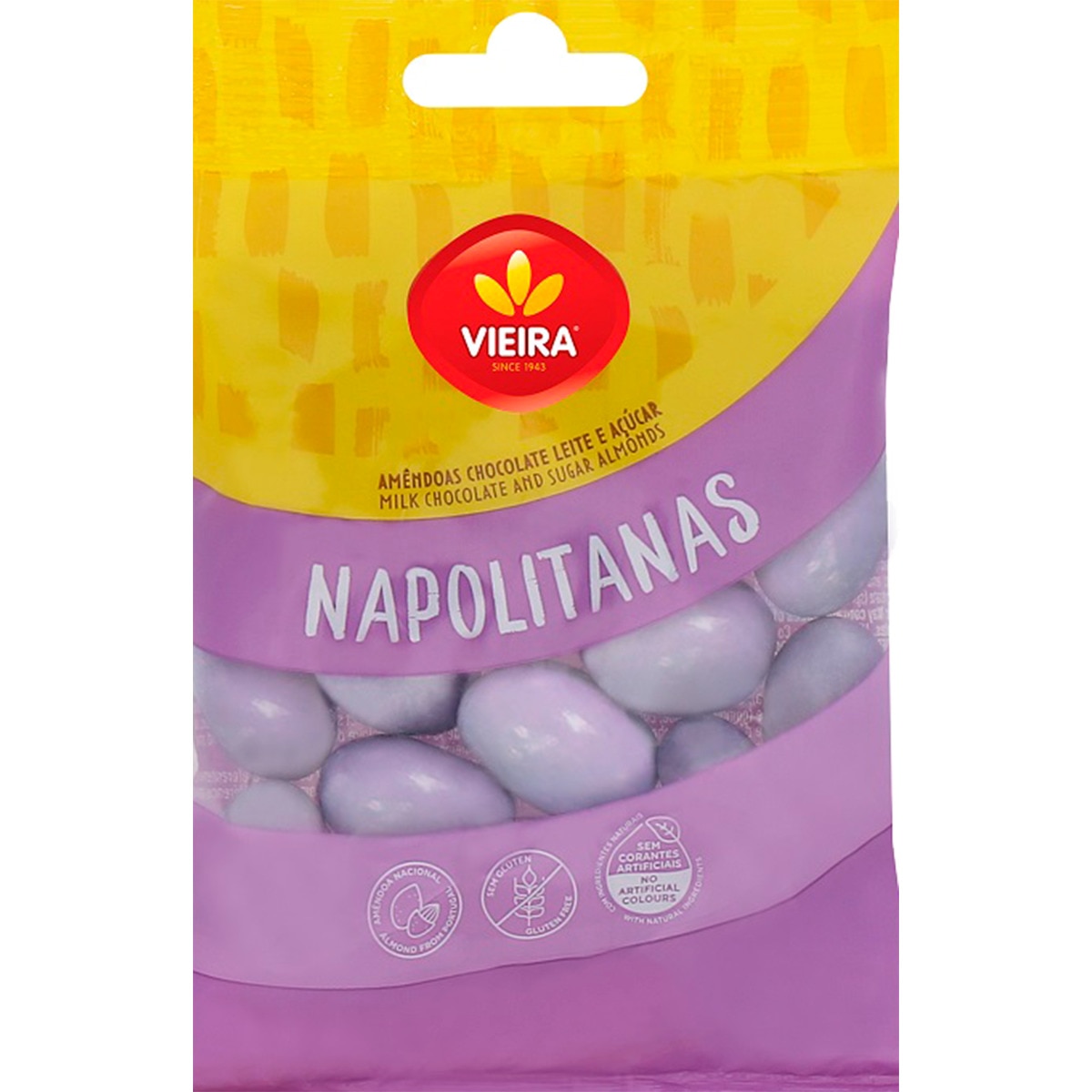 Amêndoas Cobertas de Chocolate Napolitanas embalagem 100 g