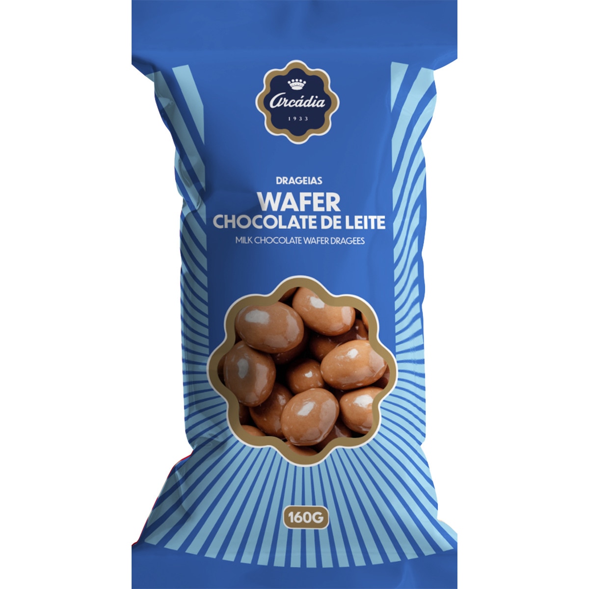 Bolachas Wafer de Chocolate de Leite embalagem 160 g