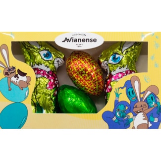 Coelhos e Ovos de Chocolate embalagem 110 g - Avianense