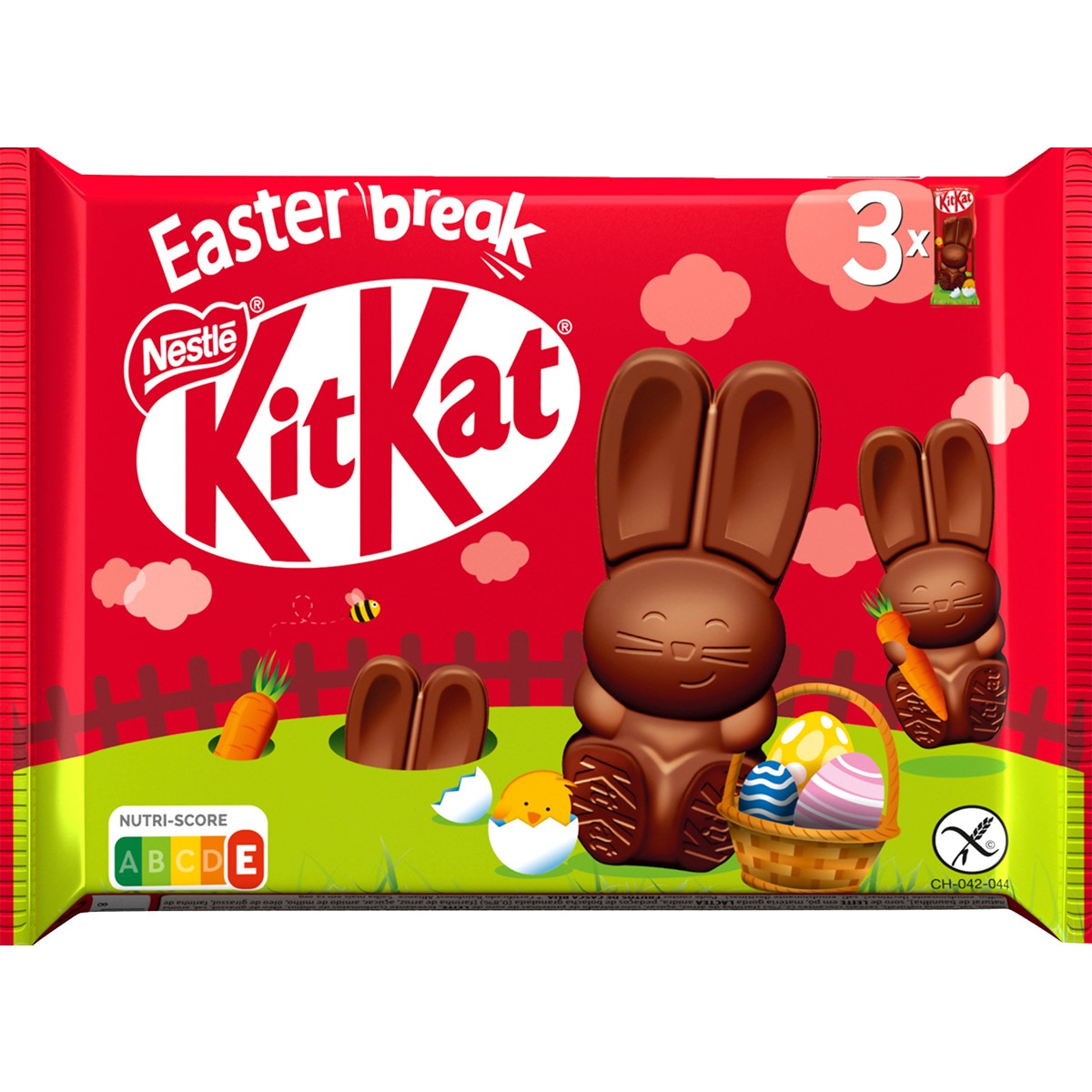 Coelhos de Chocolate Pack 3 unidades embalagem 87 g