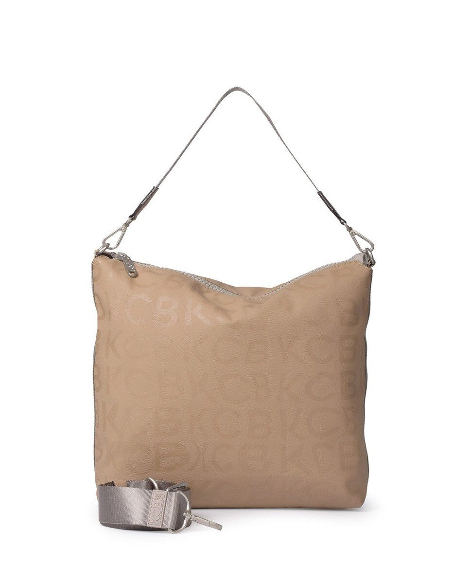Mala de ombro grande KCB Serie Stamp Taupe Taupe-1