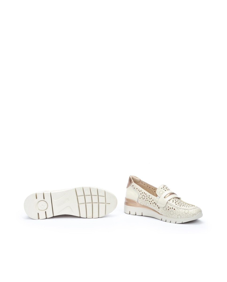 Mocassins Cantabria Desportivos em Pele Branco-6