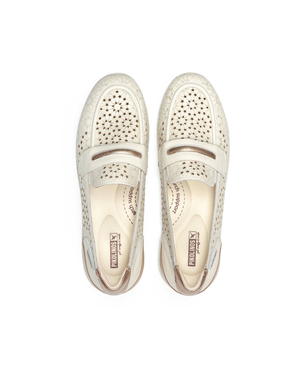 Mocassins Cantabria Desportivos em Pele Branco-3