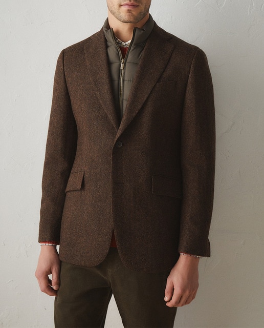 Imagen 0 de Chaqueta de hombre de espiga lana