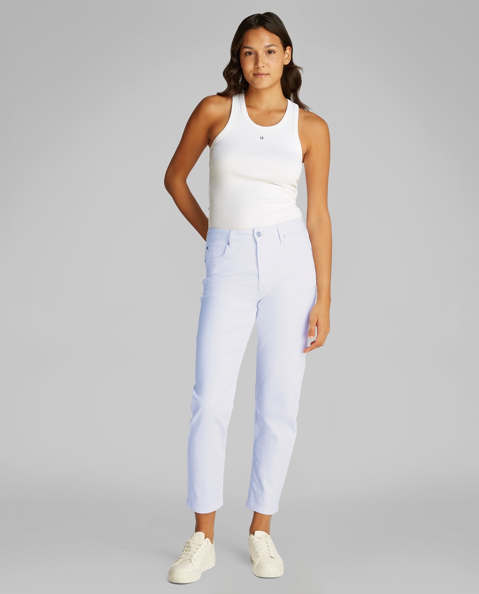 Jeans Mid Rise Slim Fit Branco-3