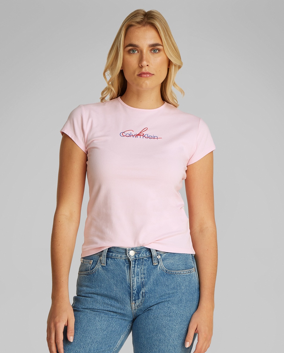 T-shirt com Logótipo Rosa-claro-1