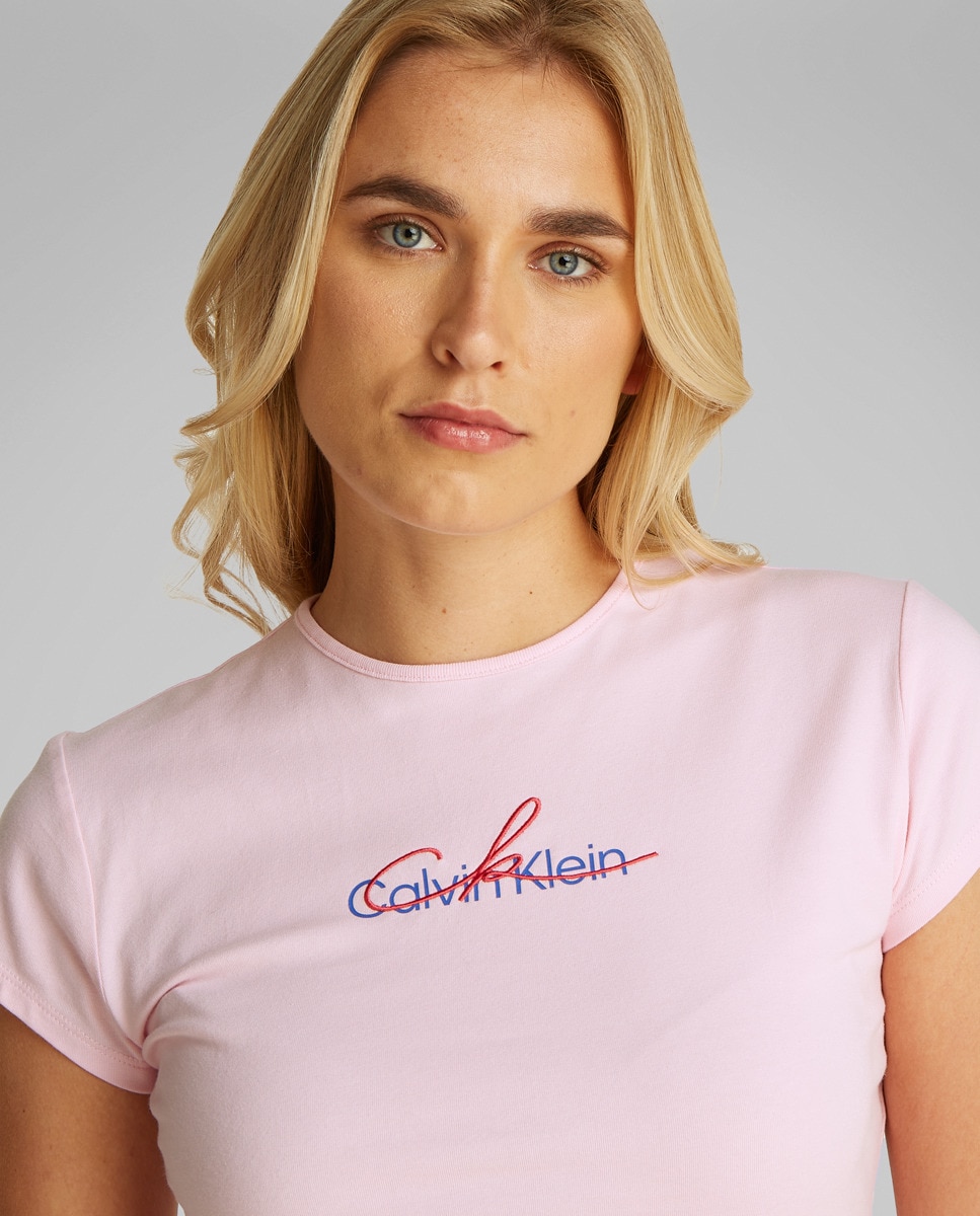 T-shirt com Logótipo Rosa-claro-2