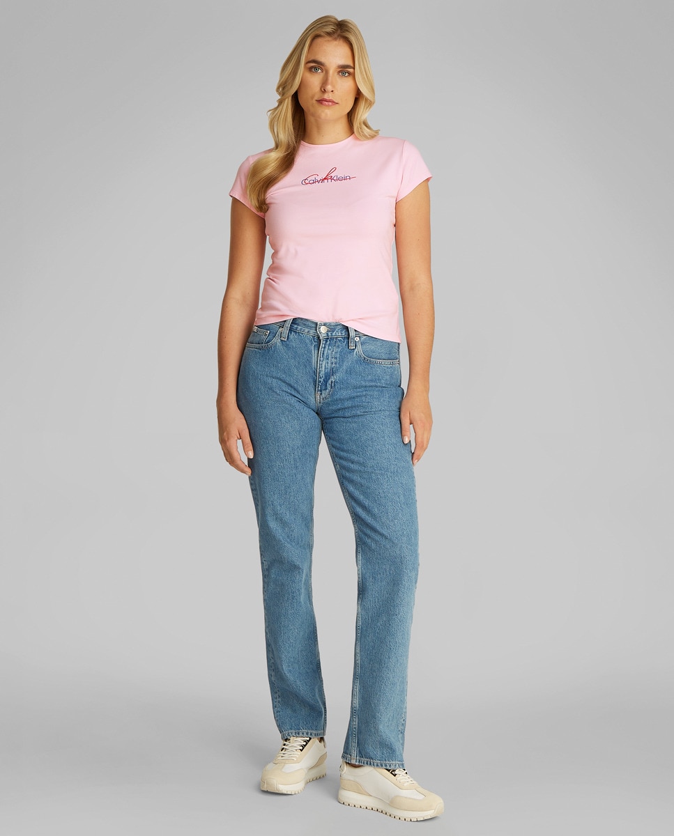 T-shirt com Logótipo Rosa-claro-3
