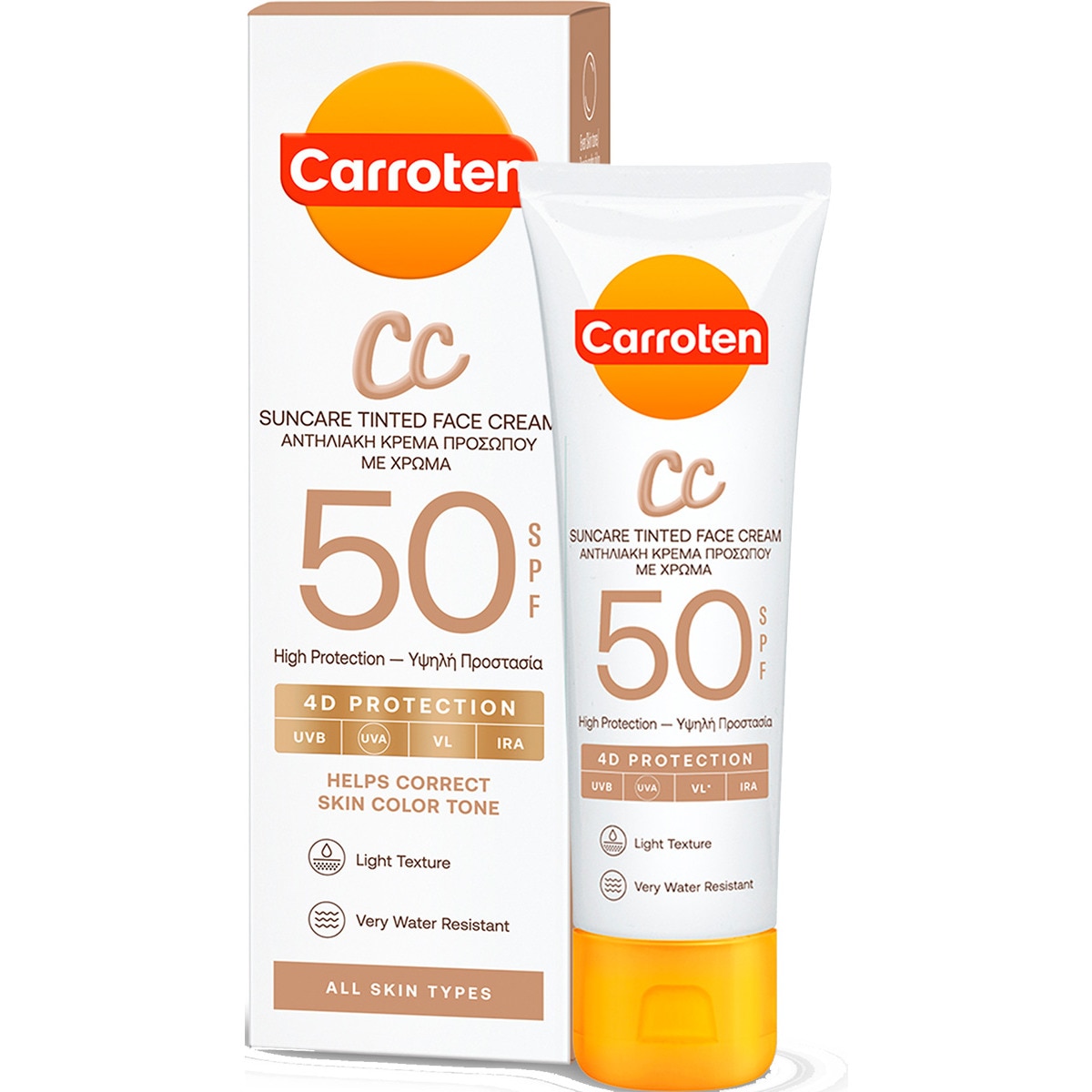 Protector Solar Rosto SP50 CC Cream embalagem 50 ml