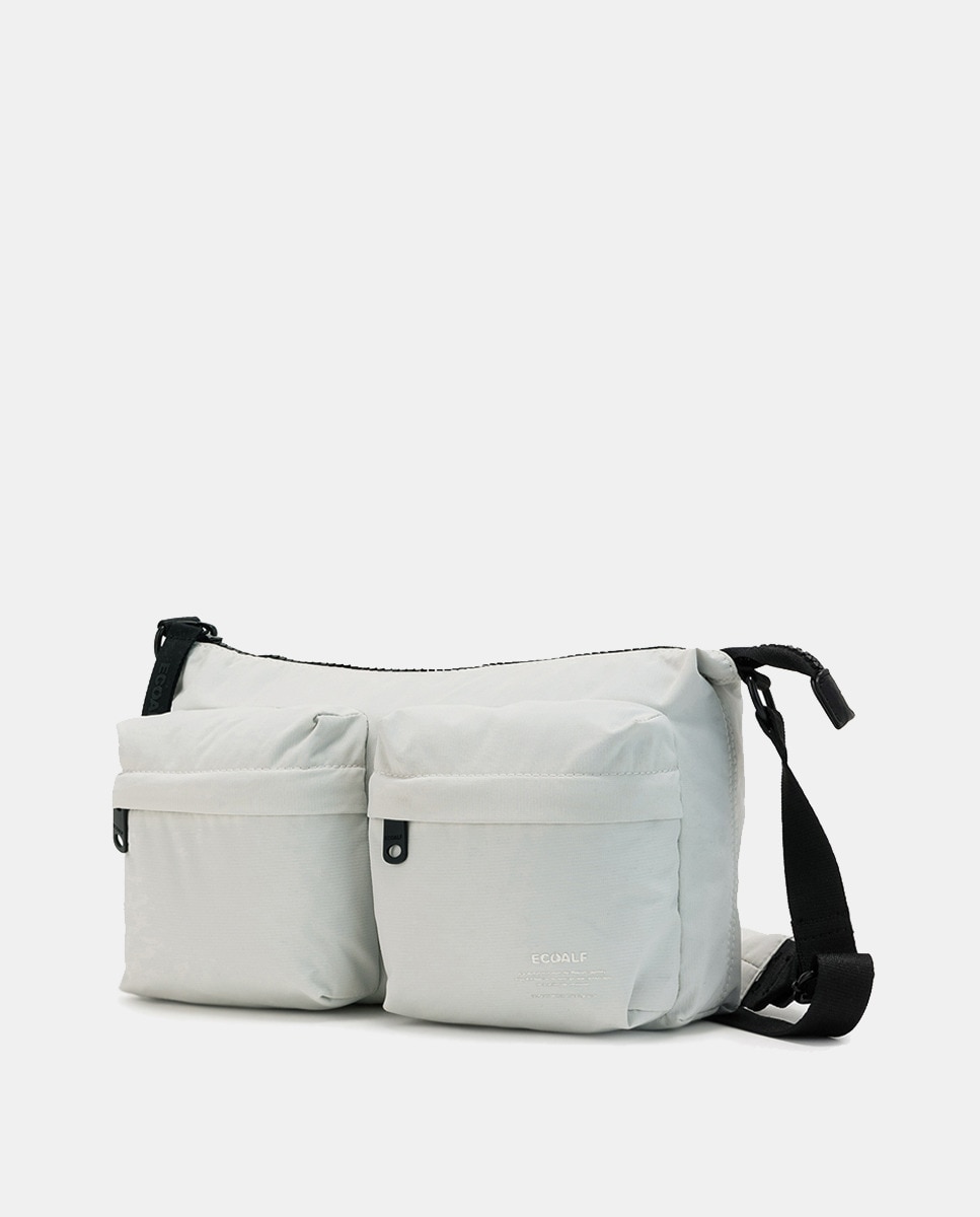 Mala de Ombro 100% Nylon Reciclado - Castanho Branco-3