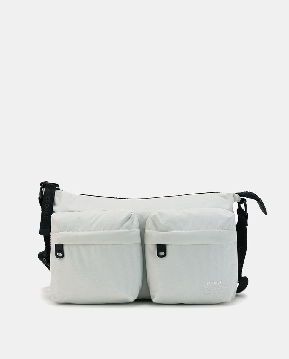 Mala de Ombro 100% Nylon Reciclado - Castanho Branco-2