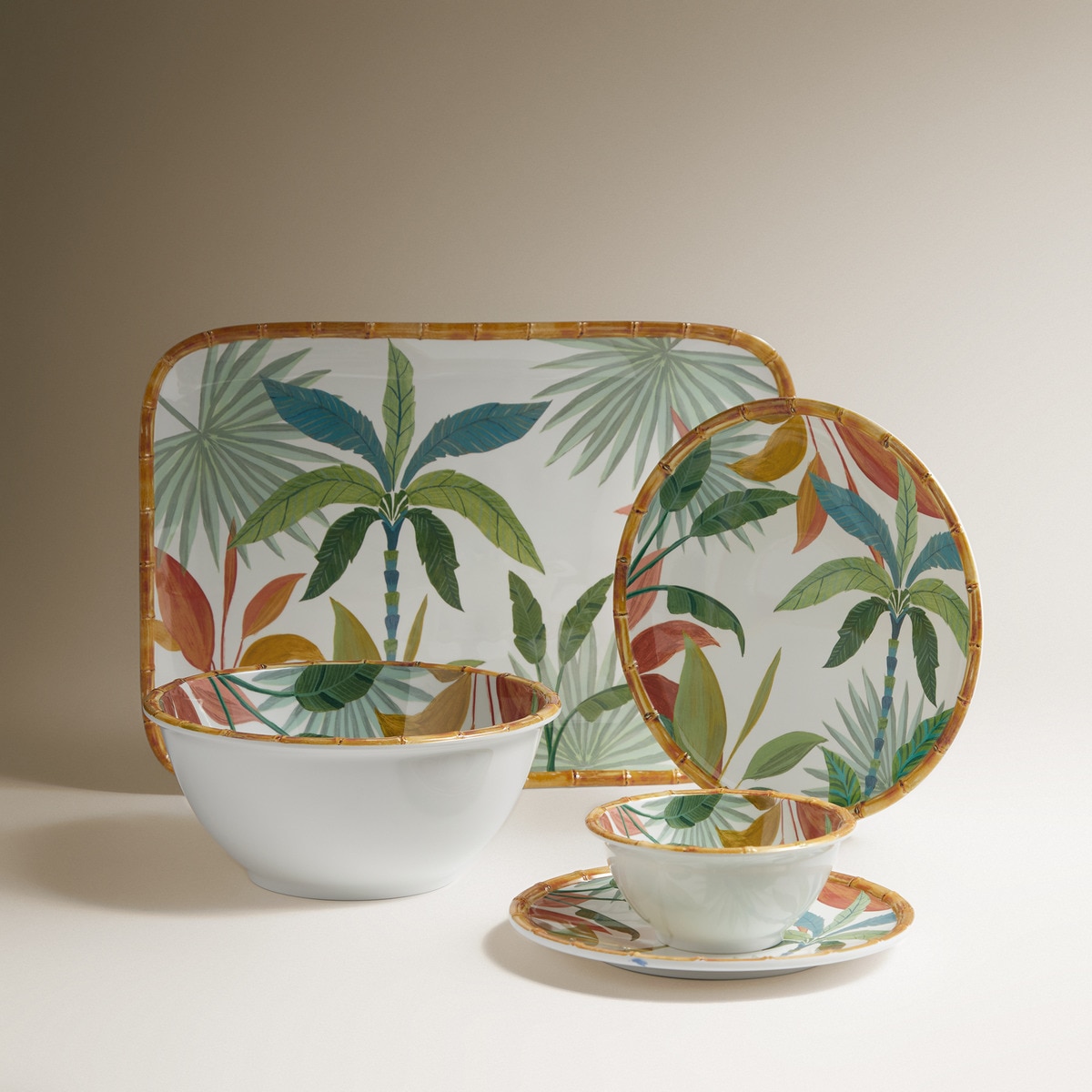 Prato Raso de Melamina Tropical Amali Multicolor-5