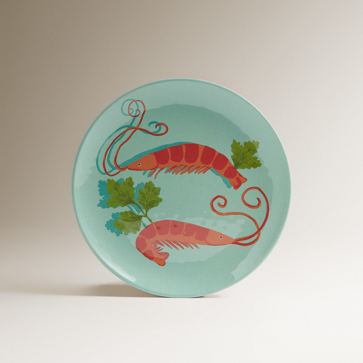 Prato de Sobremesa de Melamina Gambas Mojácar Turquesa-2