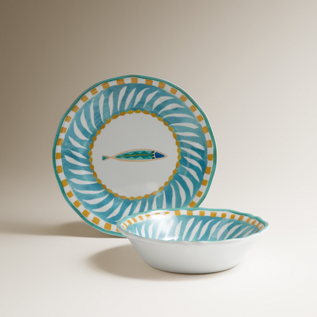 Prato de Sobremesa de Melamina Anchova Atlantis Azul-6