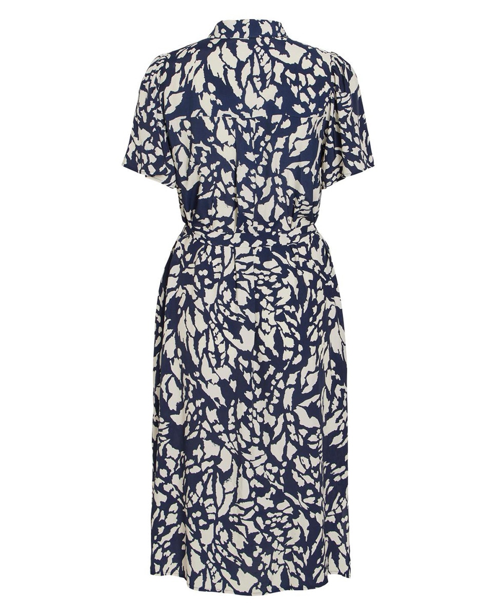 Vestido Camiseiro com Laço Azul-marinho-7