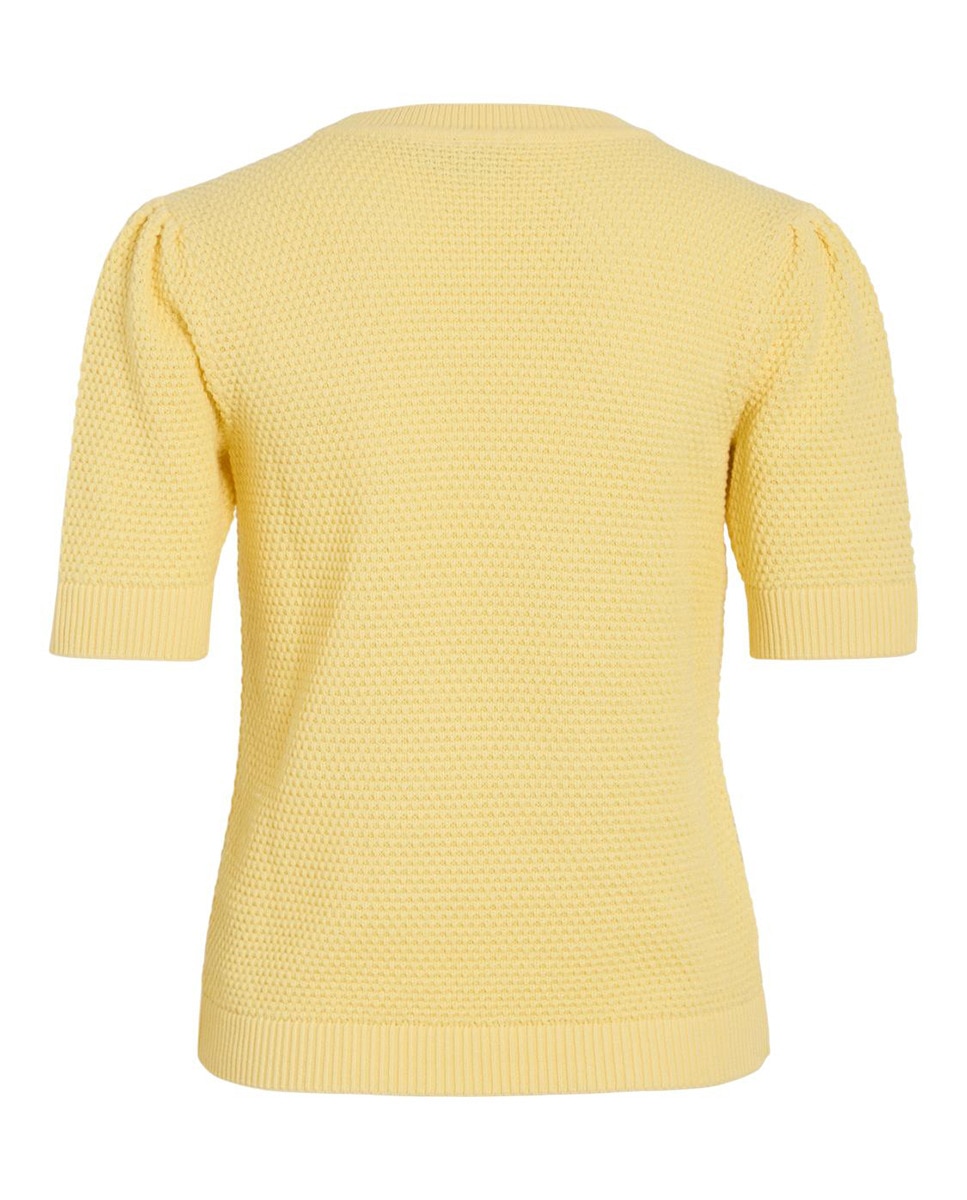 T-shirt de mulher de manga curta e decote redondo Amarelo-6