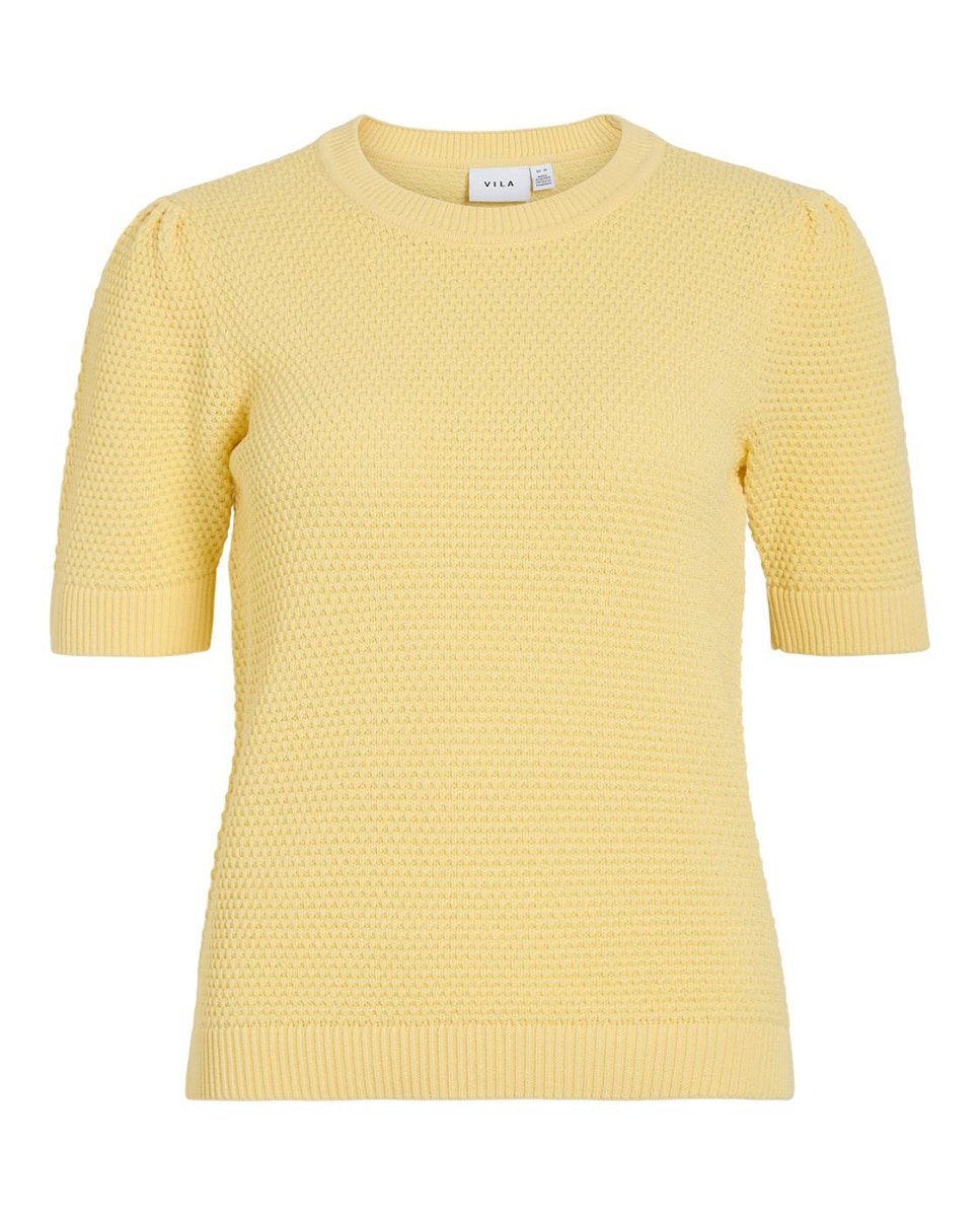 T-shirt de mulher de manga curta e decote redondo Amarelo-5