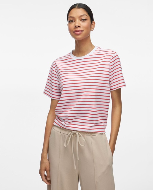 Imagem 0 de T-shirt de mulher às riscas com manga curta