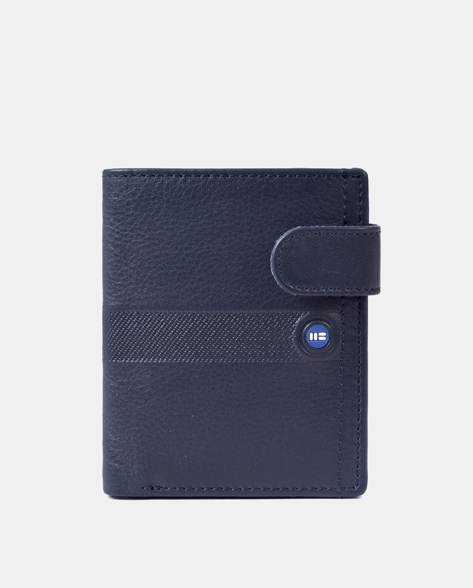 Carteira com Lingueta e Porta-Moedas Azul-marinho-1