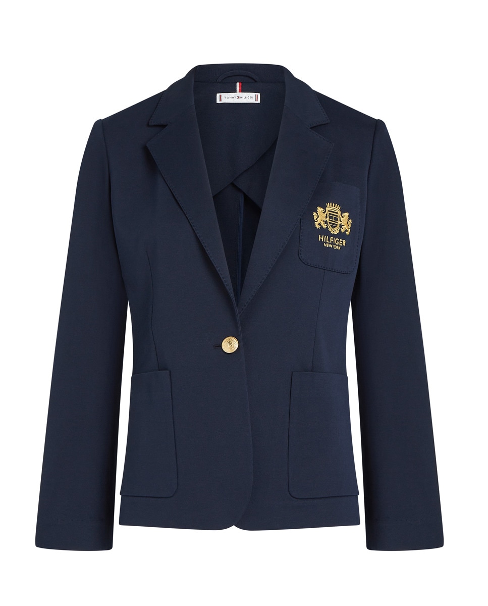 Blazer de Piqué com Bolsos Azul-marinho-1