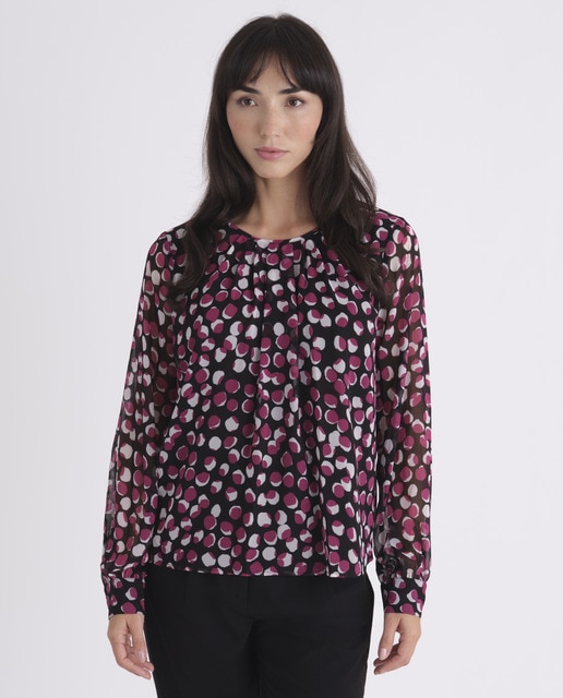 Imagem 0 de Blusa estampada de mulher com manga comprida
