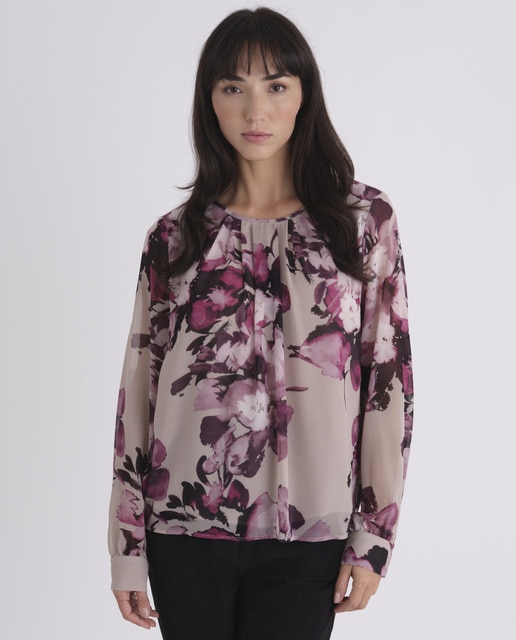 Imagem 0 de Blusa estampada de mulher com manga comprida