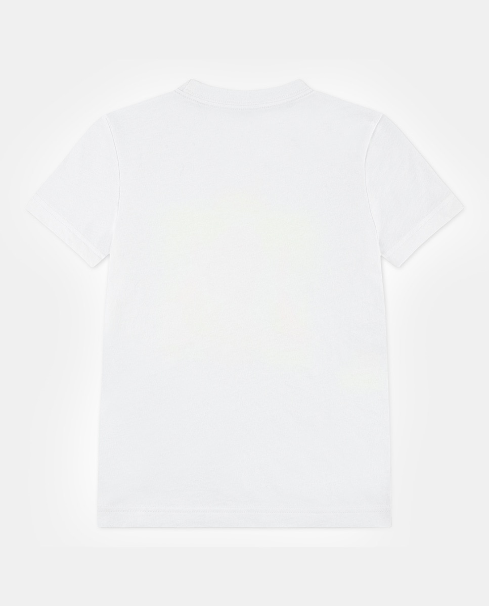 T-shirt de Manga Curta aos Quadrados Branco-2