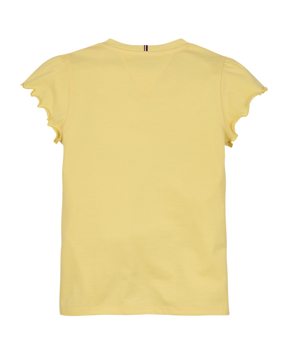 T-shirt de Manga Curta com Decote Redondo e Logótipo Bordado no Peito Amarelo-6