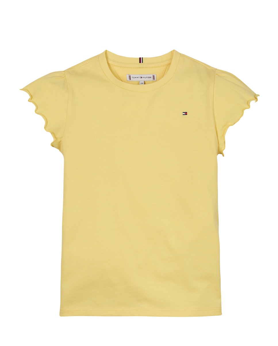 T-shirt de Manga Curta com Decote Redondo e Logótipo Bordado no Peito Amarelo-5