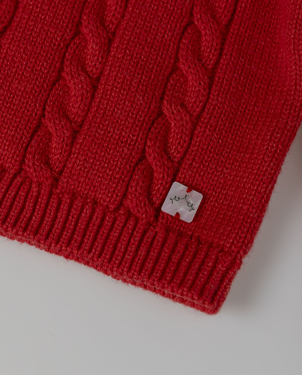 Camisola de Malha de Bebé Vermelho-6